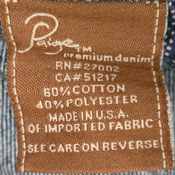 Paige Benedict + Canyon Straight Leg Low Rise Jeans Women's Raw Denim Western 26 - Picture 7 of 10